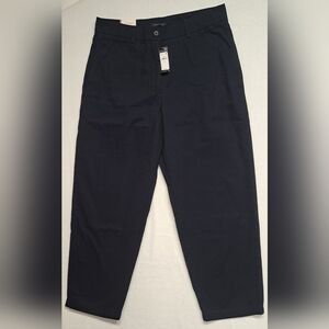 Tommy Hilfiger 12 Chino Pants High Waist Rise Straight Navy Blue Business Casual